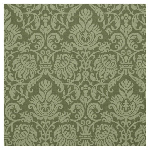 Renaissance Genoese Damask, Olive Green Fabric