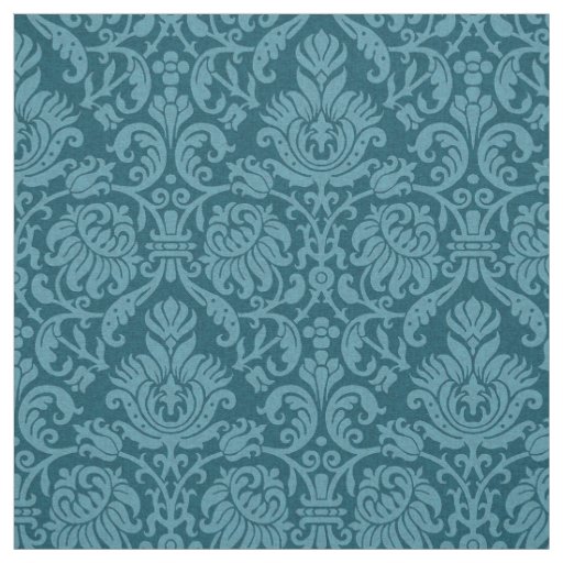 Renaissance Genoese Damask, Peacock Blue Fabric