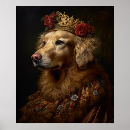 Renaissance Golden Retriever Poster