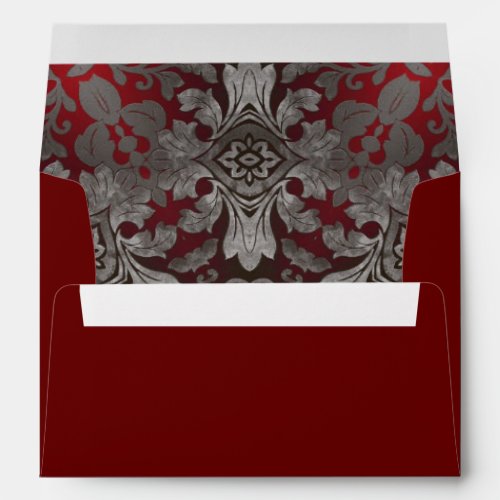 renaissance gothic metallic red and black mandala envelope
