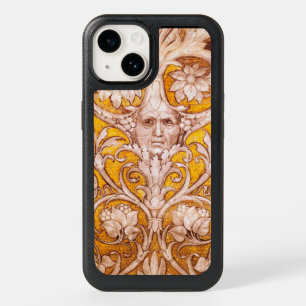 RENAISSANCE GROTESQUE FACE WITH GOLD WHITE FLORAL OtterBox iPhone 14 CASE