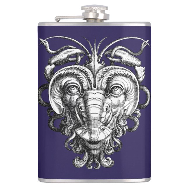 Renaissance Grotesque Gargoyle Face Lobster Man Flask (Front)