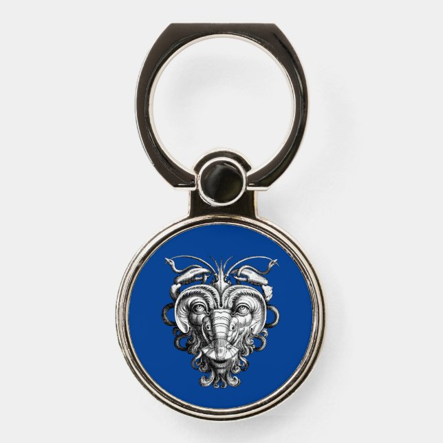 Renaissance Grotesque Gargoyle Face Lobster Man Phone Ring Stand (Front)