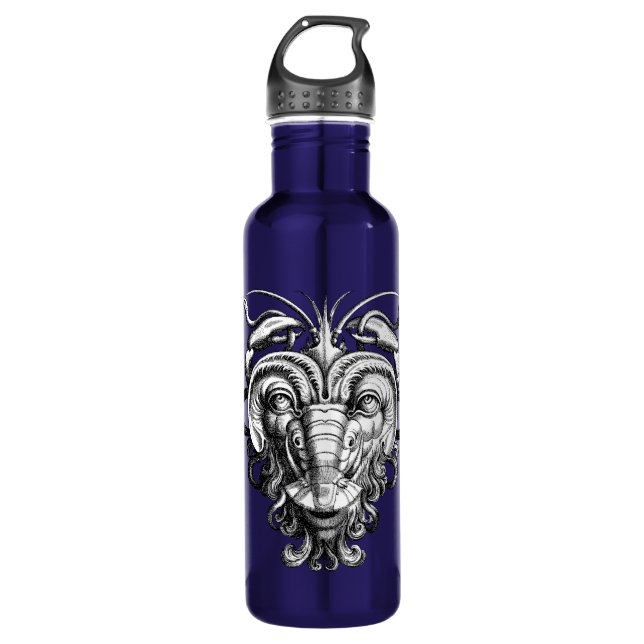 Renaissance Grotesque Gargoyle Face Lobster Man Stainless Steel Water Bottle (Front)