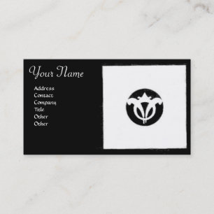 RENAISSANCE HARMONY Black White Geometric Floral Business Card
