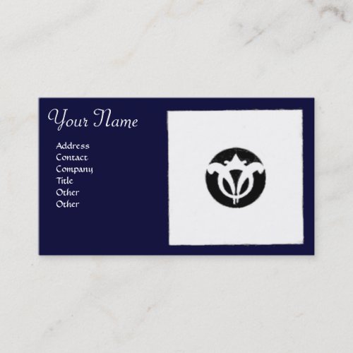 RENAISSANCE HARMONY Blue White Geometric Floral Business Card