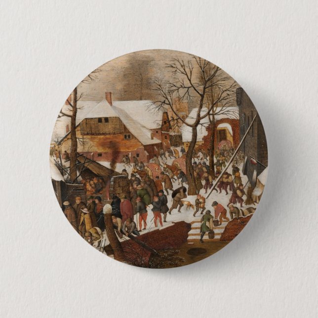 Renaissance Holy Nativity Pinback Button (Front)