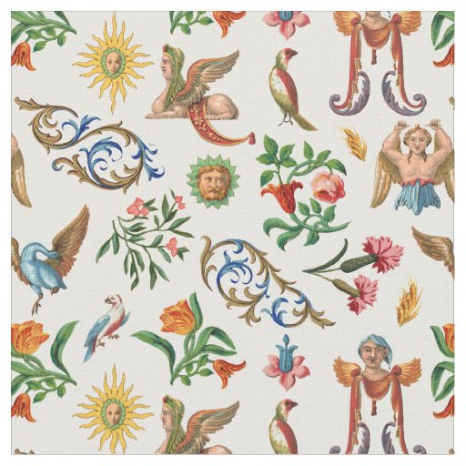 Renaissance Italian Birds Mythological Creatures Fabric