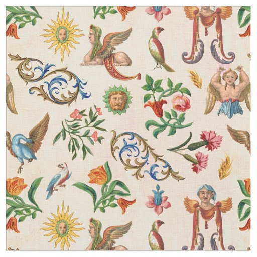 Renaissance Italian Birds Mythological Creatures Fabric