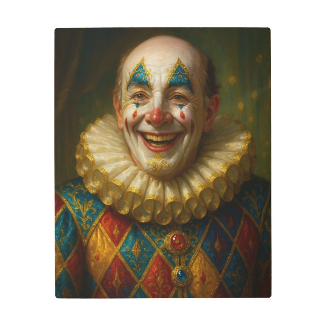 Renaissance Jester Metal Wall Art - Harlequin  (Front)