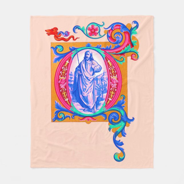 Renaissance Jesus print Fleece Blanket (Front)