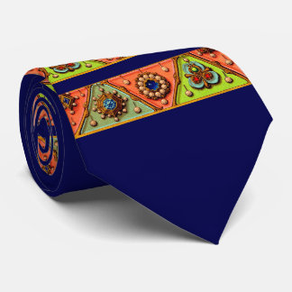 Renaissance jewelry print neck tie