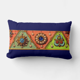 Renaissance jewels print lumbar pillow