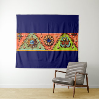 Renaissance jewels print tapestry