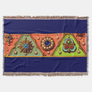 Renaissance jewels print throw blanket