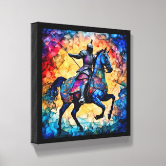 Renaissance Knight & Horse Photo Tile Canvas Art