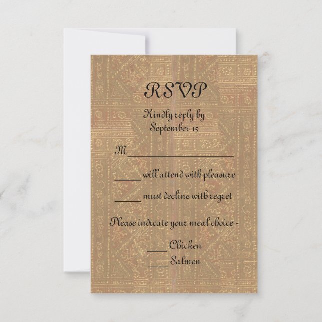 Renaissance Lady and Knight Medieval Wedding RSVP (Front)