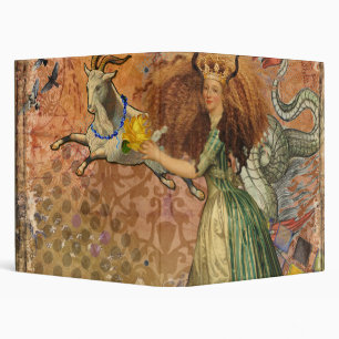 Renaissance Lady Capricorn Fantasy Vintage Zodiac Binder