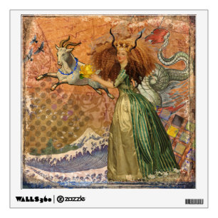 Renaissance Lady Capricorn Fantasy Vintage Zodiac Wall Decal