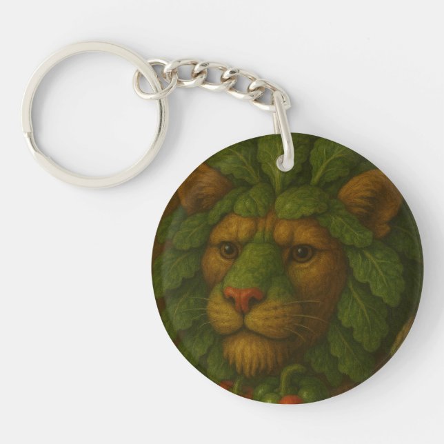 Renaissance Lion Portrait Keychain (Front)