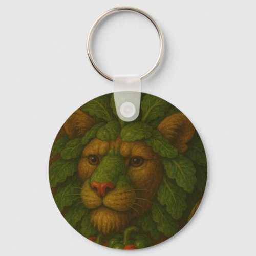 Renaissance Lion Portrait Keychain