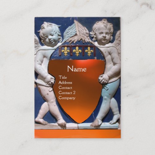 RENAISSANCE LITTLE ANGELS MONOGRAM Orange Agate Business Card