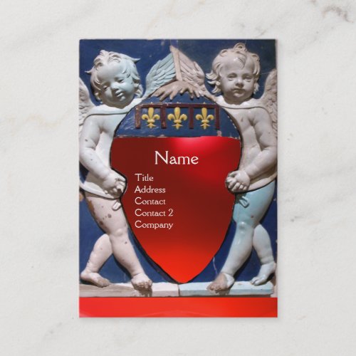 RENAISSANCE LITTLE ANGELS MONOGRAM Red Ruby Business Card