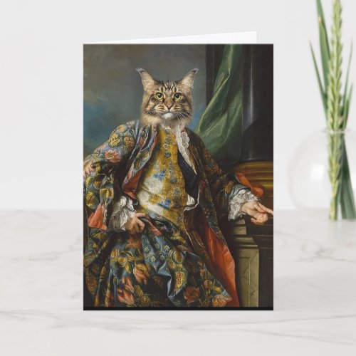 RENAISSANCE MAN CAT BIRTHDAY GREETING CARD