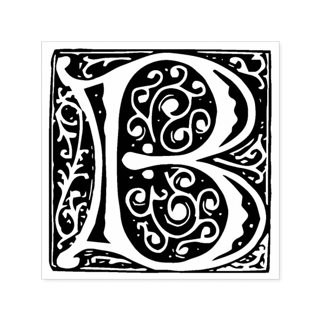Renaissance Medieval Letter B Monogram Self-inking Stamp (Design)