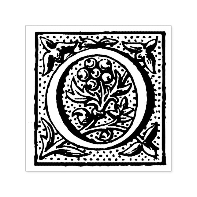 Renaissance Medieval Letter O Monogram Self-inking Stamp (Design)