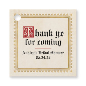 Renaissance Medieval Party Favor Tag