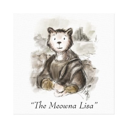 Renaissance Meowna Lisa Cat By Leonardo da Kitty! Canvas Print