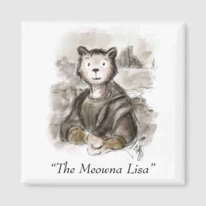 Renaissance Meowna Lisa Cat Magnet