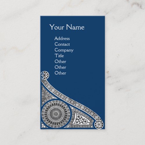 RENAISSANCE MONOGRAM 1 blue Business Card