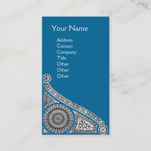 RENAISSANCE MONOGRAM 1 blue Business Card