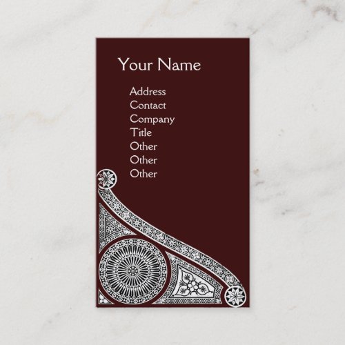 RENAISSANCE MONOGRAM 1 brown Business Card