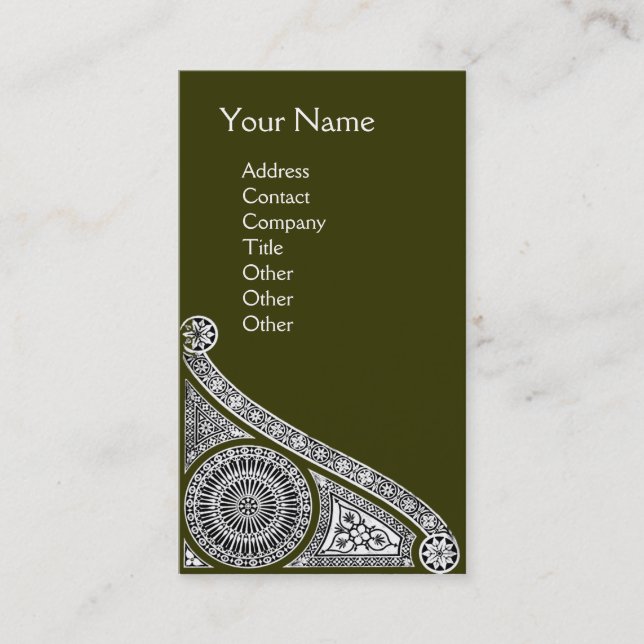 RENAISSANCE Monogram 1 green Business Card (Front)