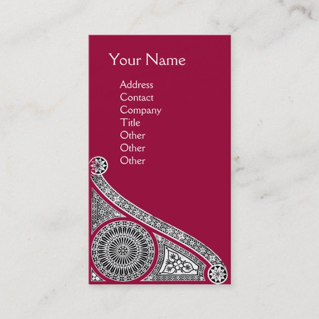 RENAISSANCE Monogram 1 red Business Card (Front)