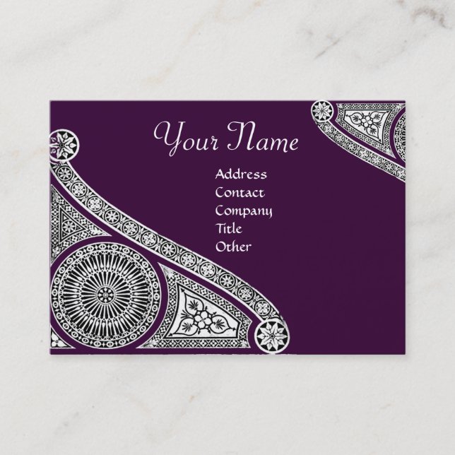 RENAISSANCE Monogram 2 dark purple Business Card (Front)