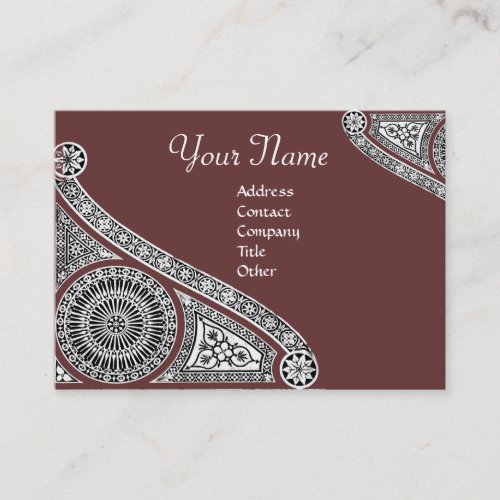 RENAISSANCE Monogram 2 red brown Business Card