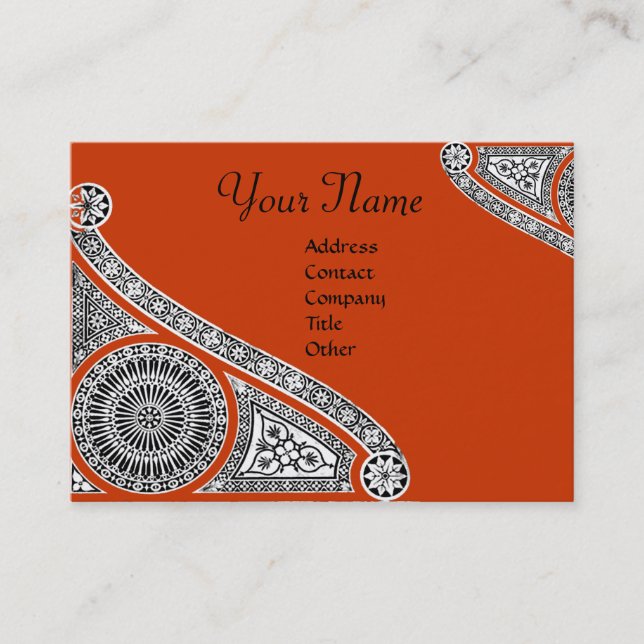 RENAISSANCE MONOGRAM 2 red Business Card (Front)