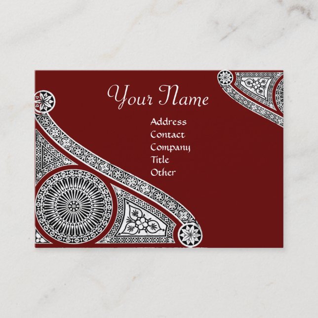 RENAISSANCE MONOGRAM 2 red Business Card (Front)