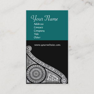RENAISSANCE MONOGRAM 3 blue green Business Card