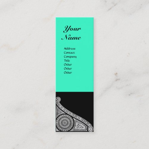 RENAISSANCE MONOGRAM 3 blue green Mini Business Card