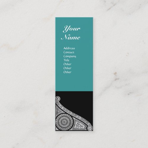 RENAISSANCE MONOGRAM 3 blue green Mini Business Card