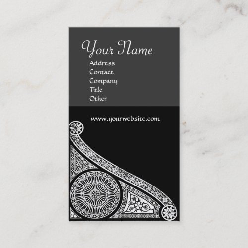 RENAISSANCE MONOGRAM 3 dark grey Business Card