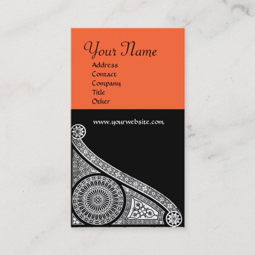 RENAISSANCE MONOGRAM 3 orange yellow Business Card