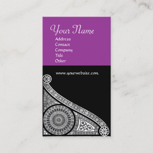 RENAISSANCE MONOGRAM 3 purple Business Card