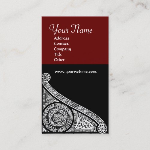 RENAISSANCE MONOGRAM 3 red brown Business Card