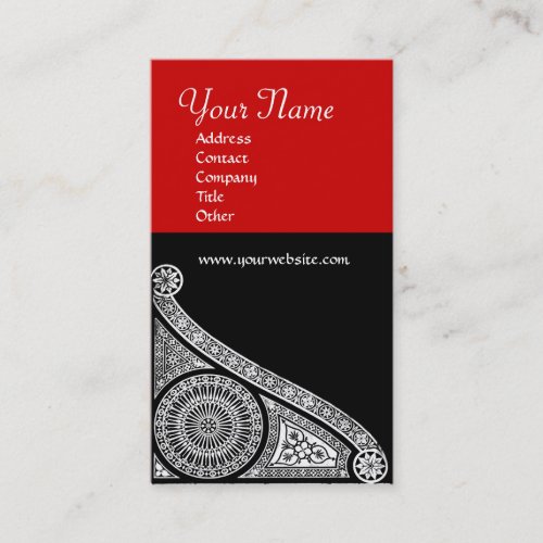 RENAISSANCE MONOGRAM 3 red Business Card